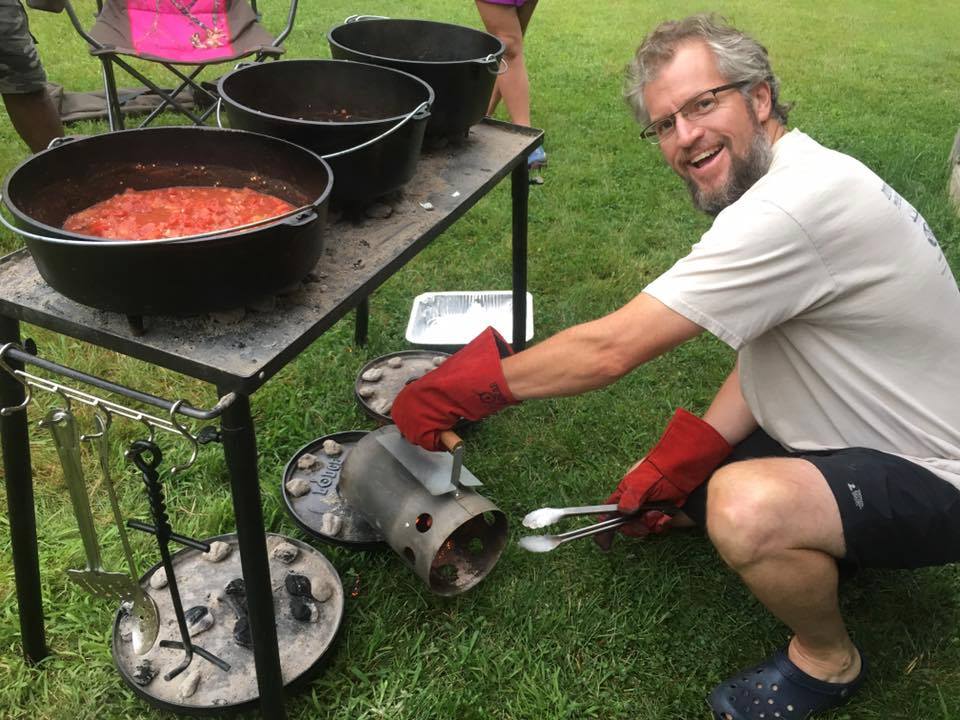 Aaron Leonard cooks in cast iron