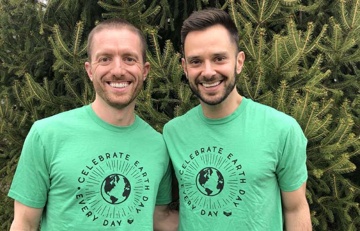 Adam Kerns, at left, with husband Matt