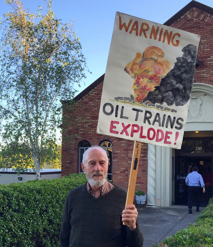 Rallying in front of Benicia City Hall.