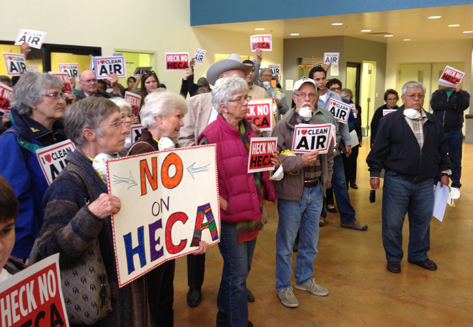 "No on HECA" rally in 2013 in Buttonwillow, California