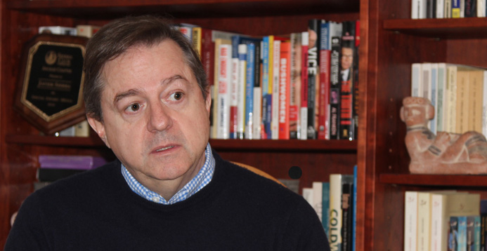 Javier Sierra at home (photo by Joann Sierra)