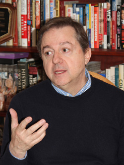 Javier Sierra at home (photo by Joann Sierra)