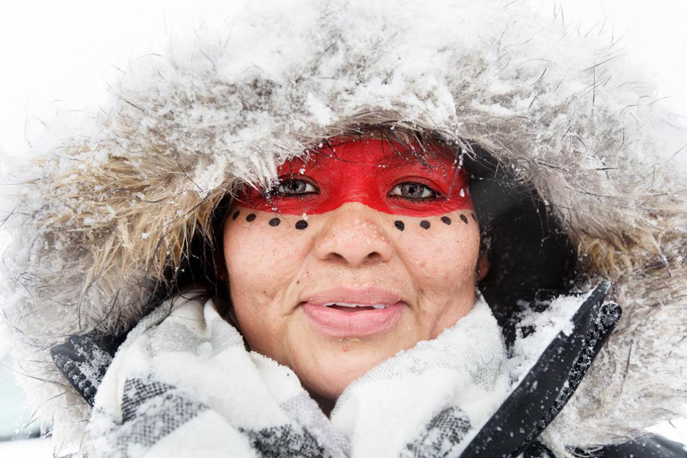 Lakota Sioux marcher (photo by Brian Nevins)