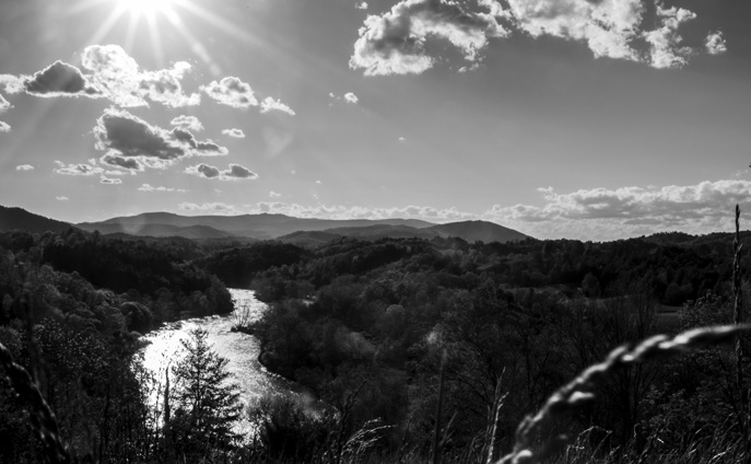 The New River flowing by River Ridge Land & Cattle Company