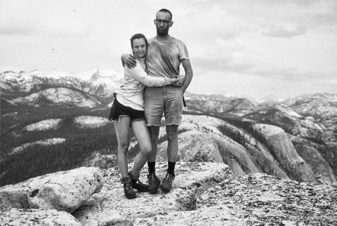 Liz and Royal Robbins atop Half Dome in 1967 (photo courtesy of Royal Robbins)