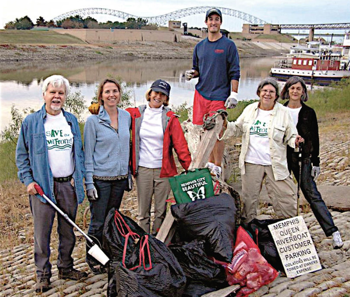 Don (far left) at a riverside cleanup in Memphis (photo courtesy of Friends For Our Riverfront)