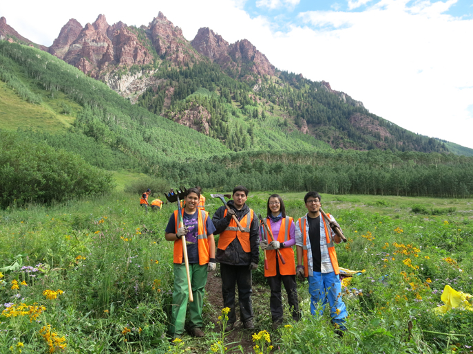 Angeles Chapter ICO chair Nancy Le leads a service trip in Aspen, CO