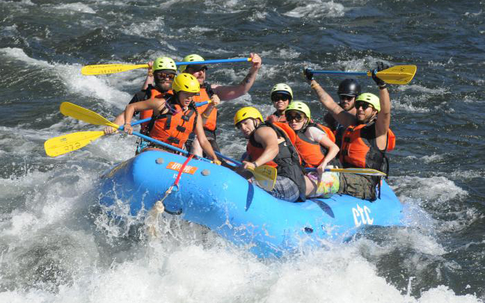 Robert Vessels (at far left) paddling with Cal Vet group
