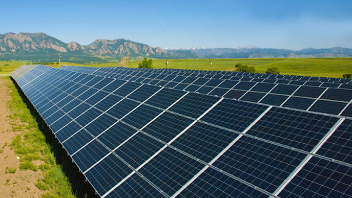 Solar array in Boulder, CA. Photo courtesy of Clean Energy Coalition.