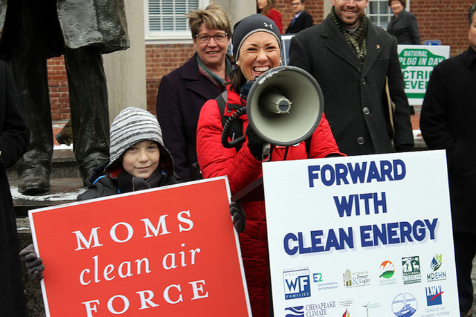 Trisha Sheehan of Moms Clean Air Force and her son Logan