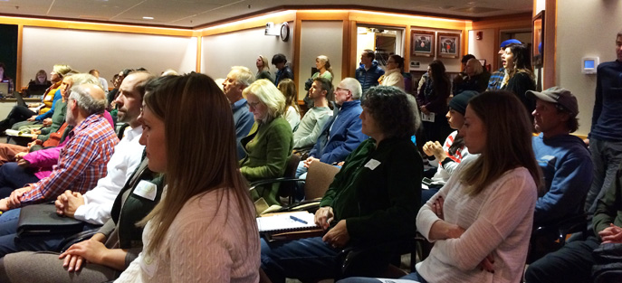 Truckee residents in the Town Council chambers