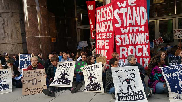 #NoDAPL rally outside Army Corps' HQ in Washington DC