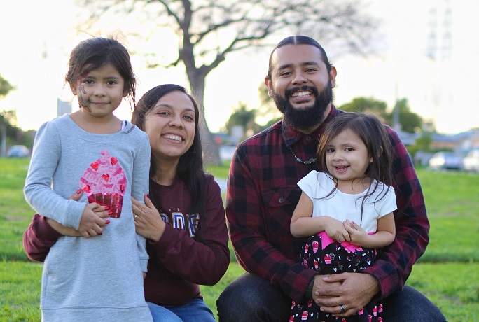 Mark Lopez with his family