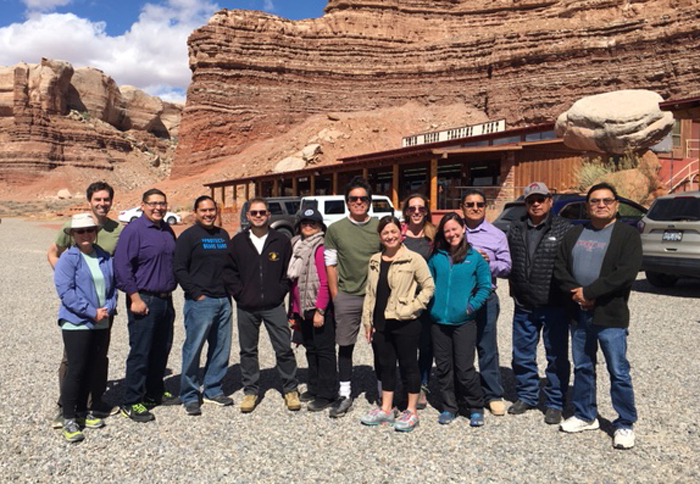 Susana Reyes with Dine, Hopi, and Ute tribal members at Bears Ears