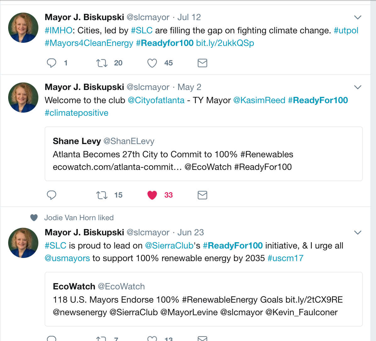 Mayor Biskupski Tweets #ReadyFor100 IMG