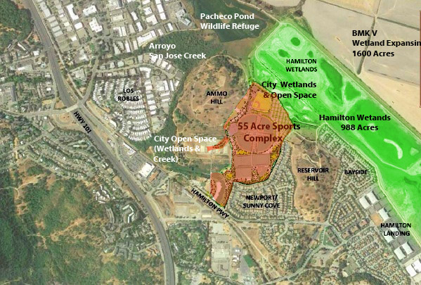map overview planned sports complex Hamilton
