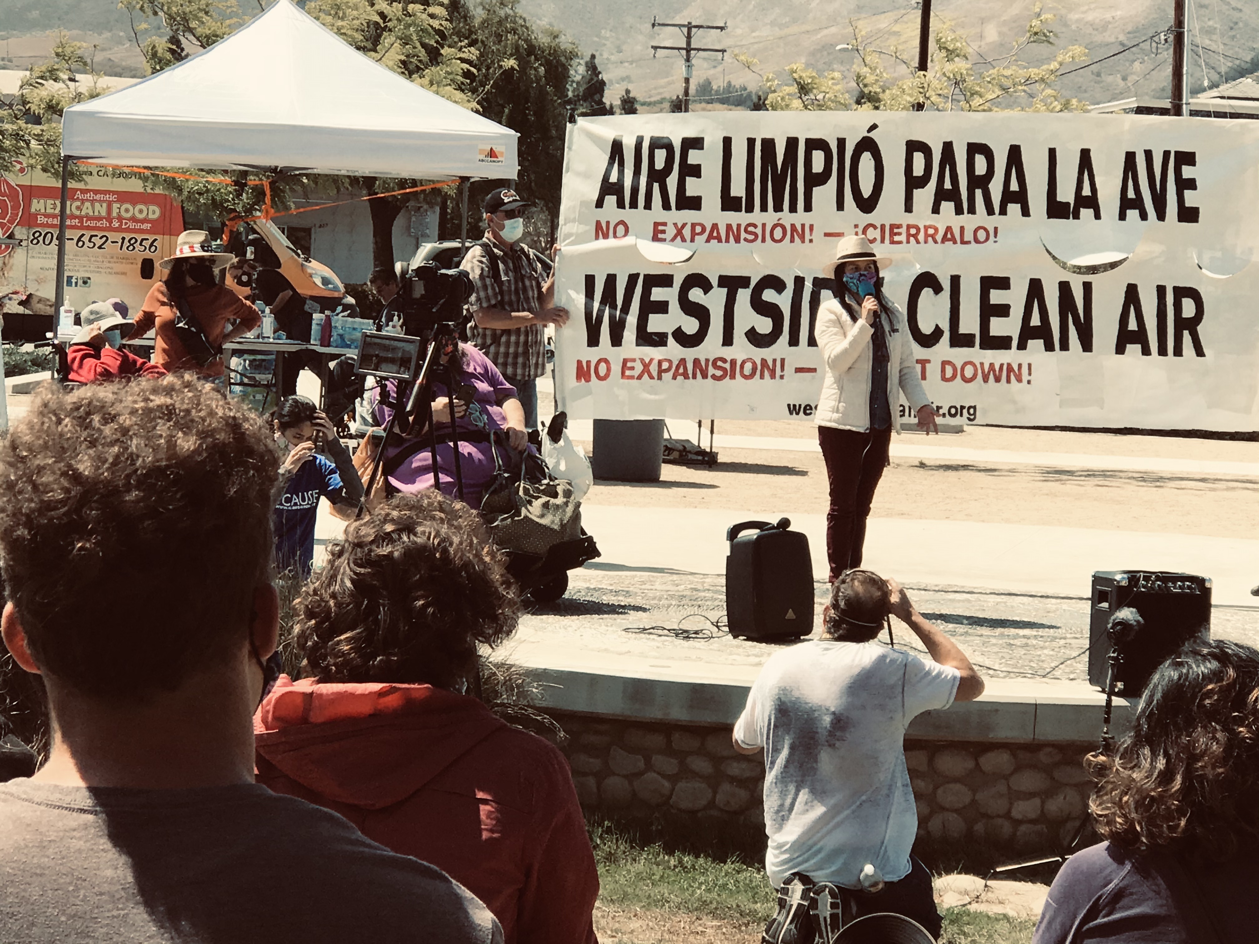 City of Ventura Mayor Sofia Rubalcava speaking at SoCalGas protest Kellogg Park. Photo by John Hankins.