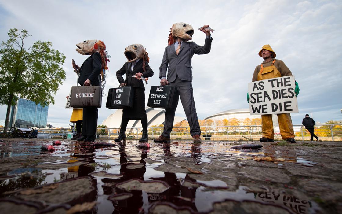 Ocean Rebellion Fish Heads_Courtesy Extinction Rebellion and Gareth Morris