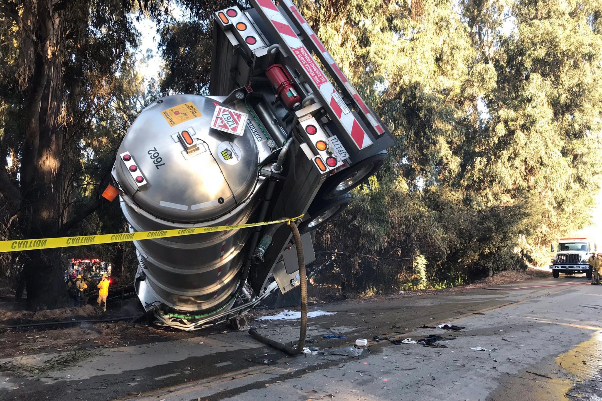 Tanker Truck after fire put out, Santa Barbara County Fire Department