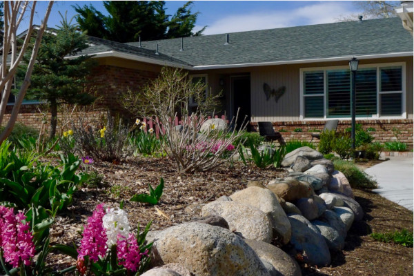 House with pollinator garden
