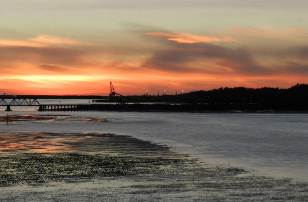 The site of the proposed JCEP fracked-gas export terminal on (and in) Coos Bay. Photo: Earthfix.