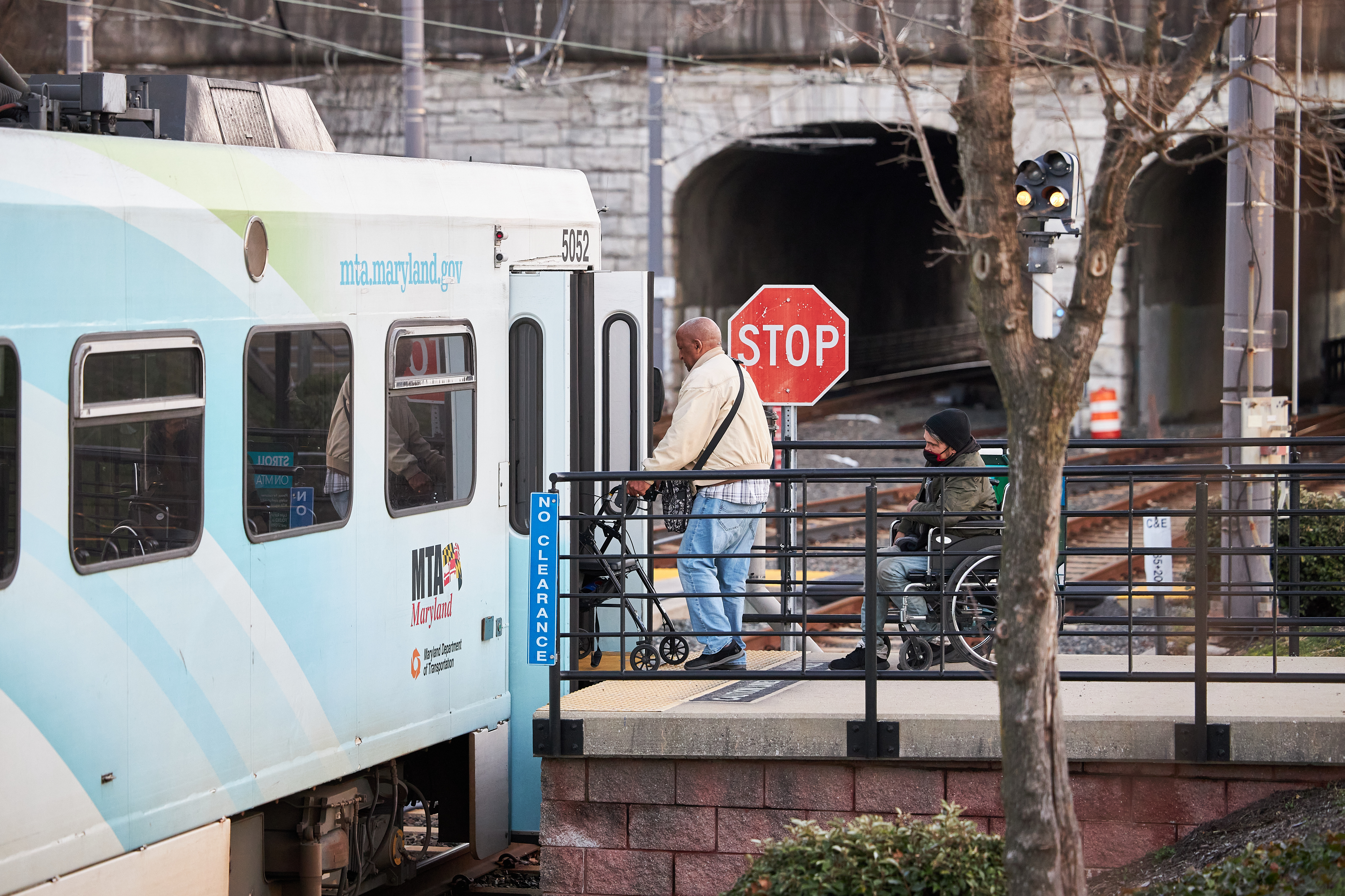 Passengers riding light rail. O'doherty photograhy