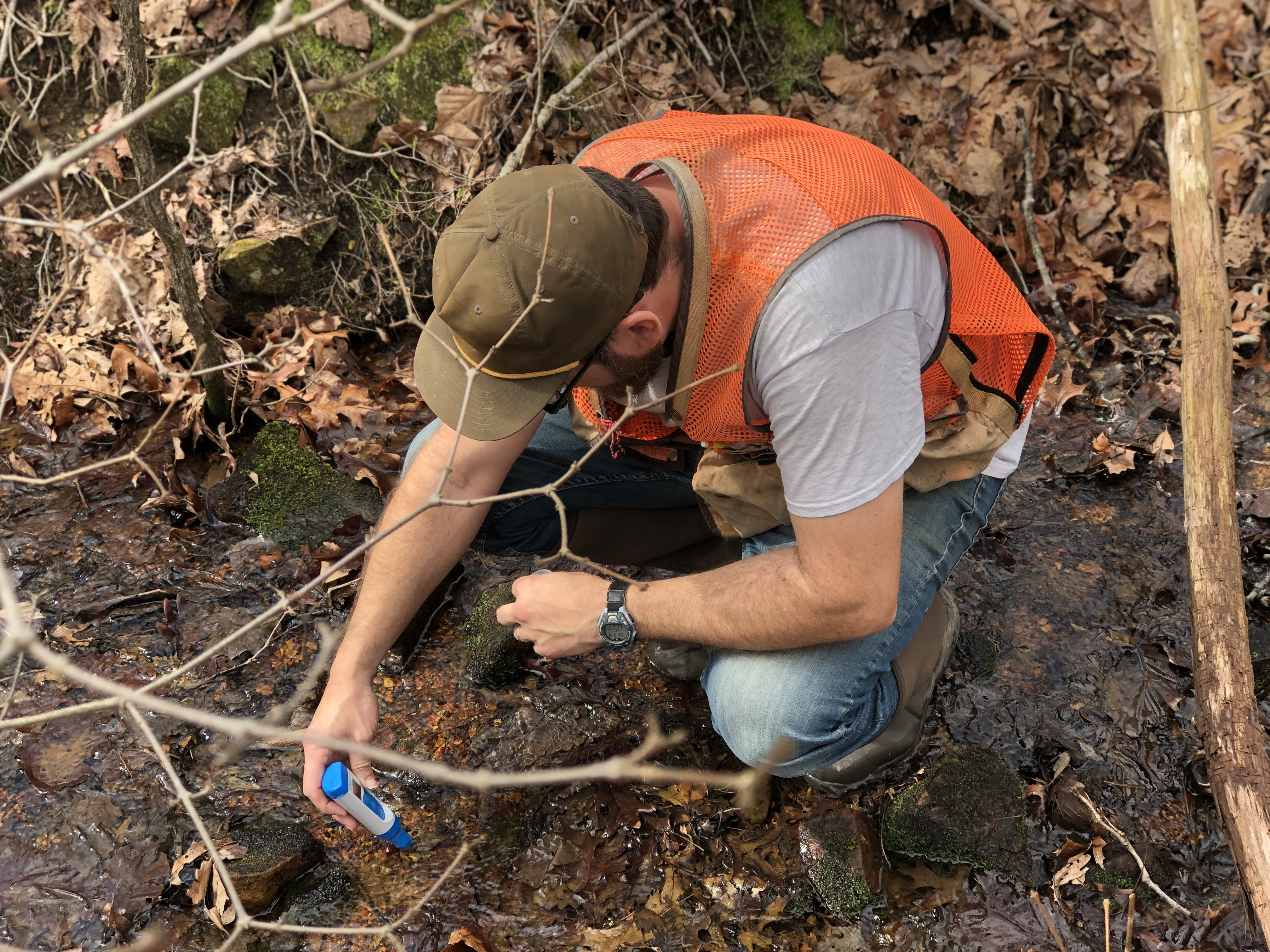WaterWays rep checking water quality