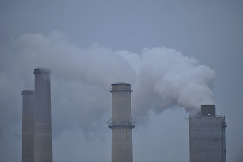 Smoke pouring out of stacks in the lower Rio Grande Valley