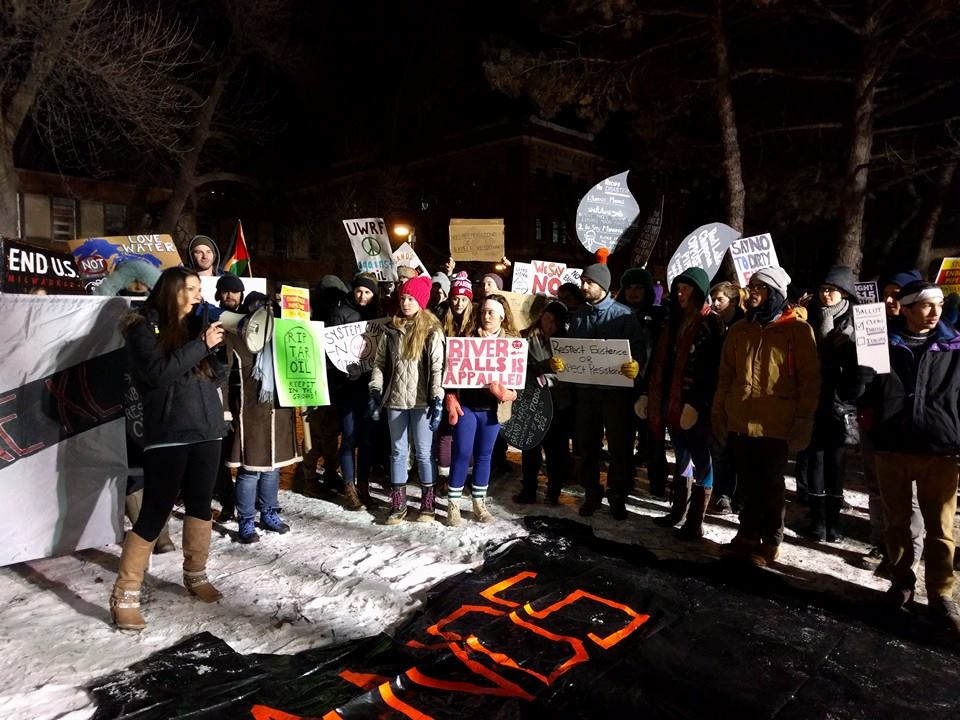 UW-Superior Student Cory Gives Speech "Health not Wealth" at Rally