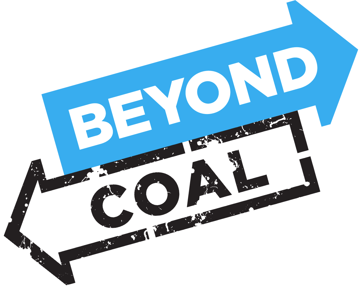Two arrows pointing in opposite directions reading "Beyond Coal."