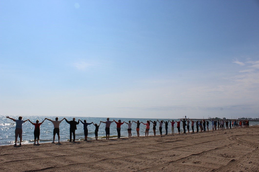 Gathered on the shore of Lake Michigan in Sheboygan, Wisconsin