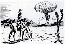   This image appeared in an early 1950s Atomic Energy Commission pamphlet assuring Utahns there was no danger from atomic bomb fallout.