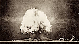 Trinity Explosion: The first atomic bomb test.  July 16, 1945  Alamogordo, NM