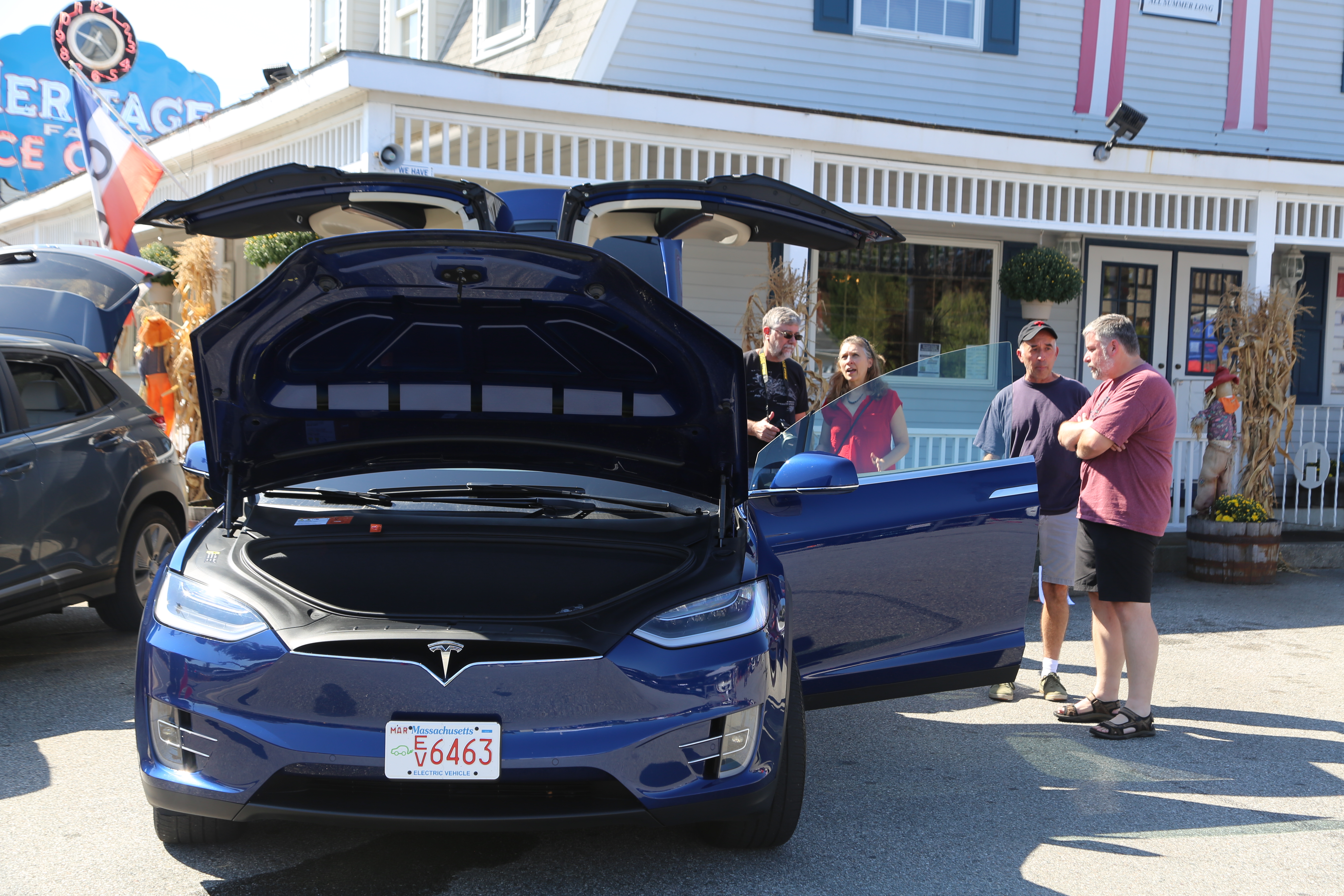 Electric vehicle on display during "auto innovation" show