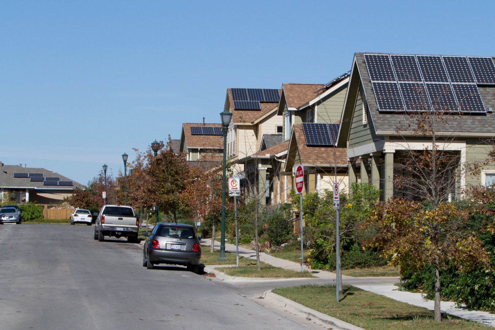 Rooftop solar panels in Austin, Texas 
