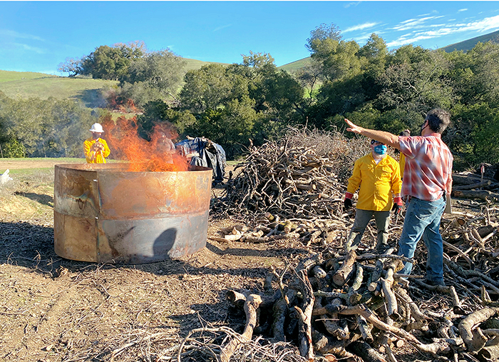 vineyards burn biochar kiln