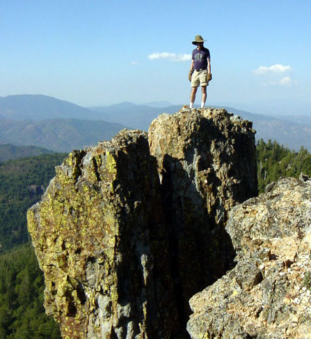 Guy Mayes on top of a large rock in Mount Saint Helena