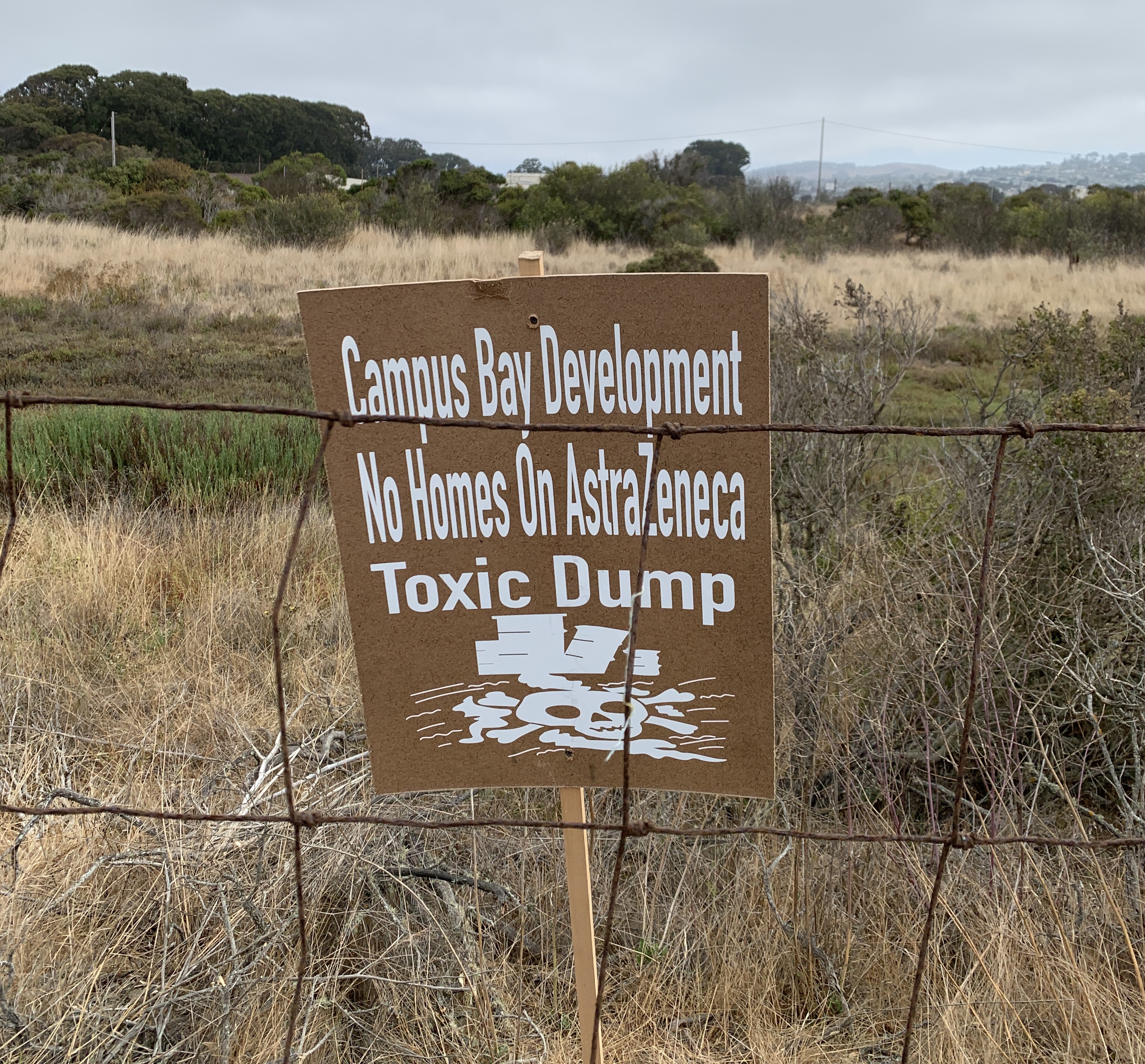 A protest sign at the Richmond toxic waste site. 