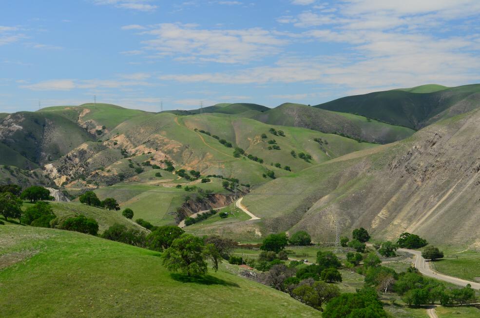 Looking west into Tesla Park and Tesla grade