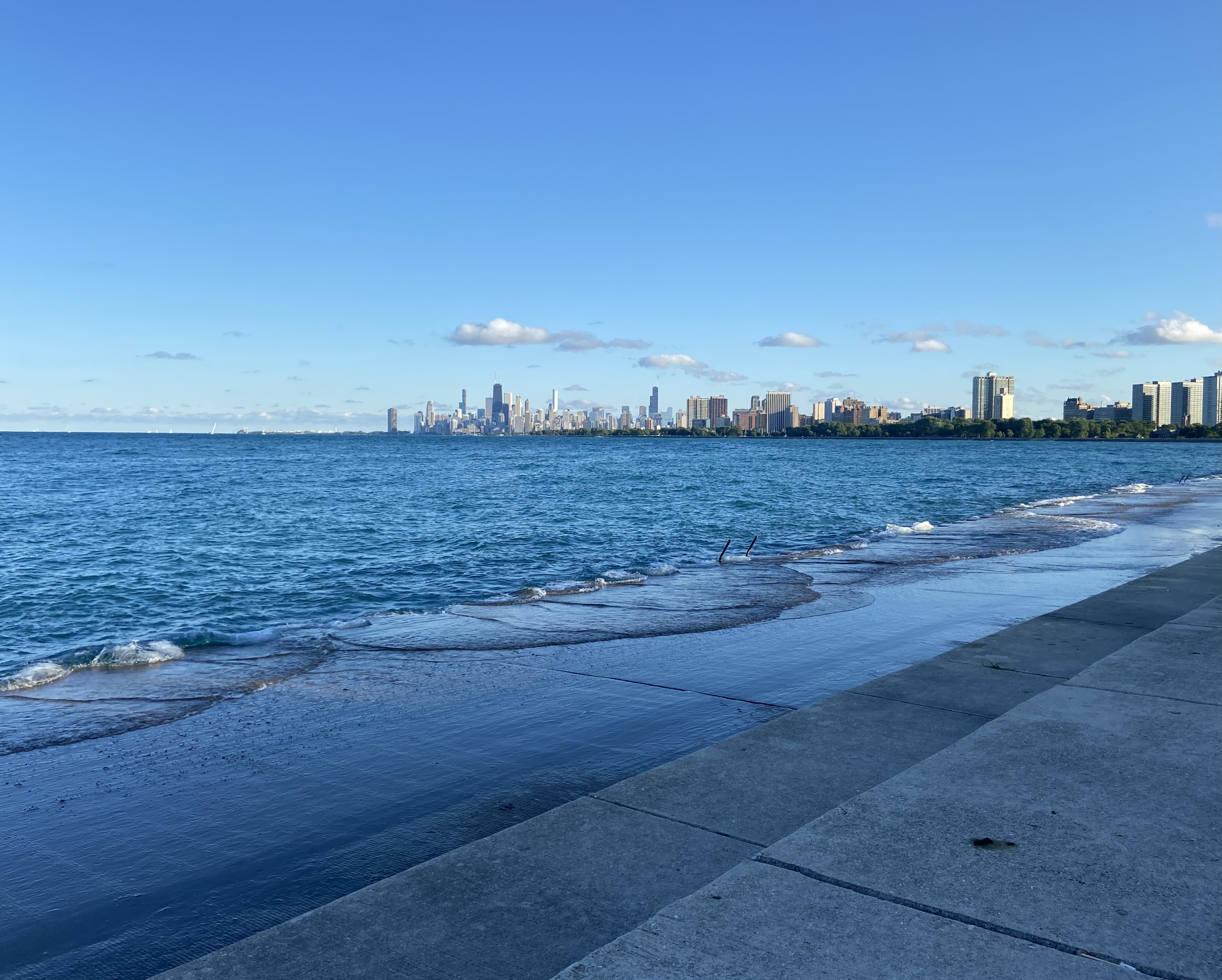 Image of Lake Michigan with the Chicago Skyline in the distance