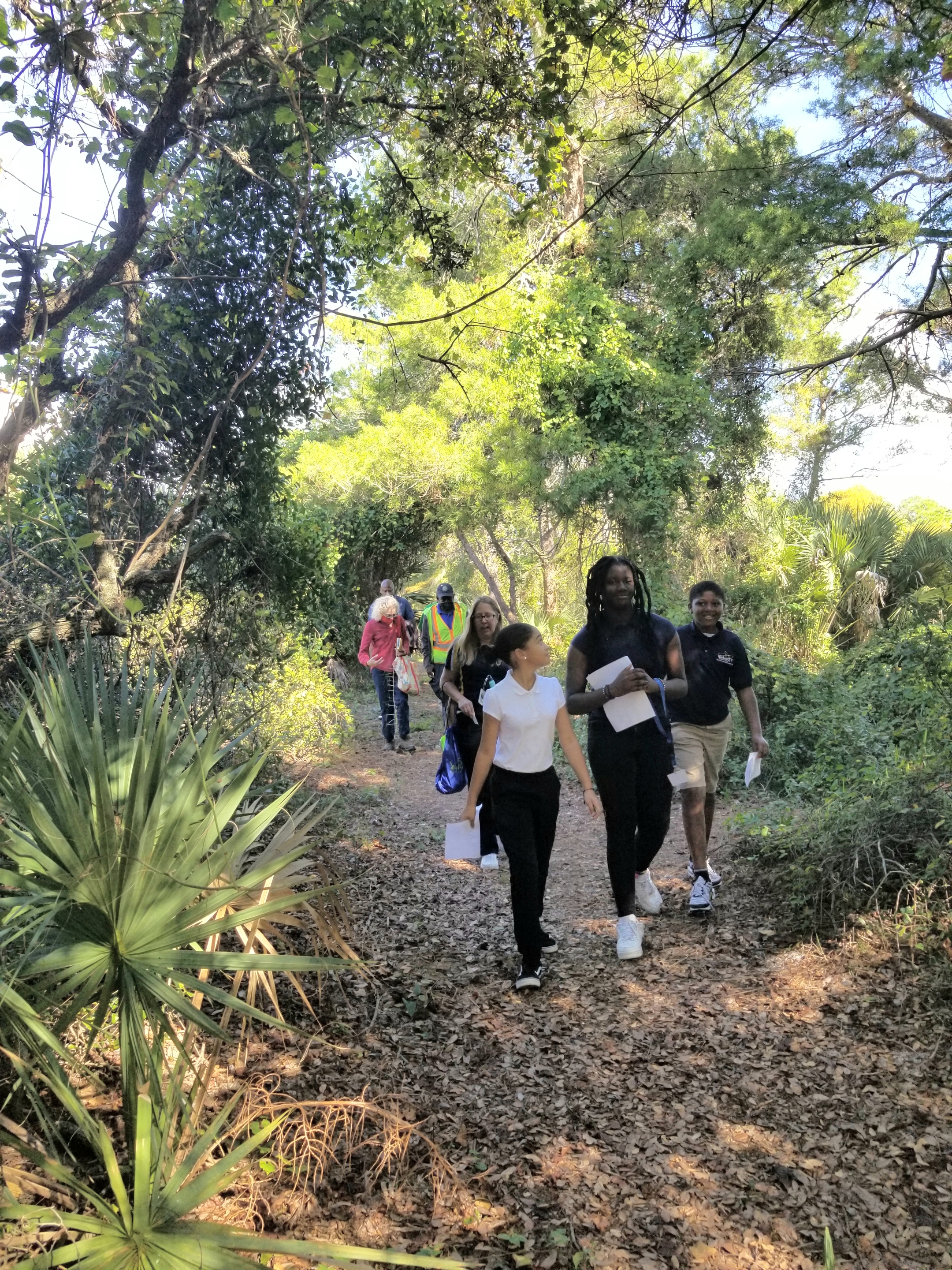 Students walking trail