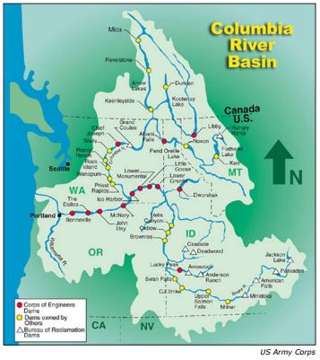 Map of Columbia River Basin