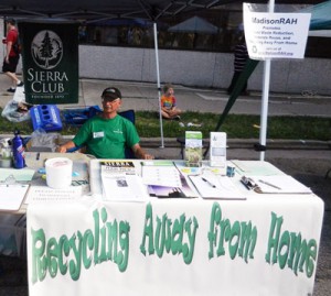 Don Ferber tables at a Recycling Away from Home event
