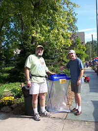 Sierra Club members recycling waste at a festival.