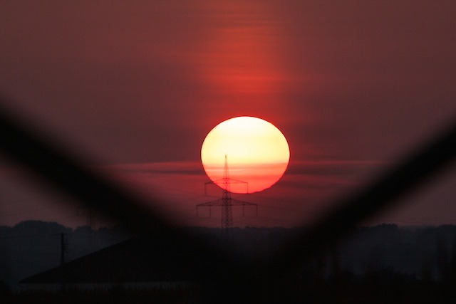sun setting