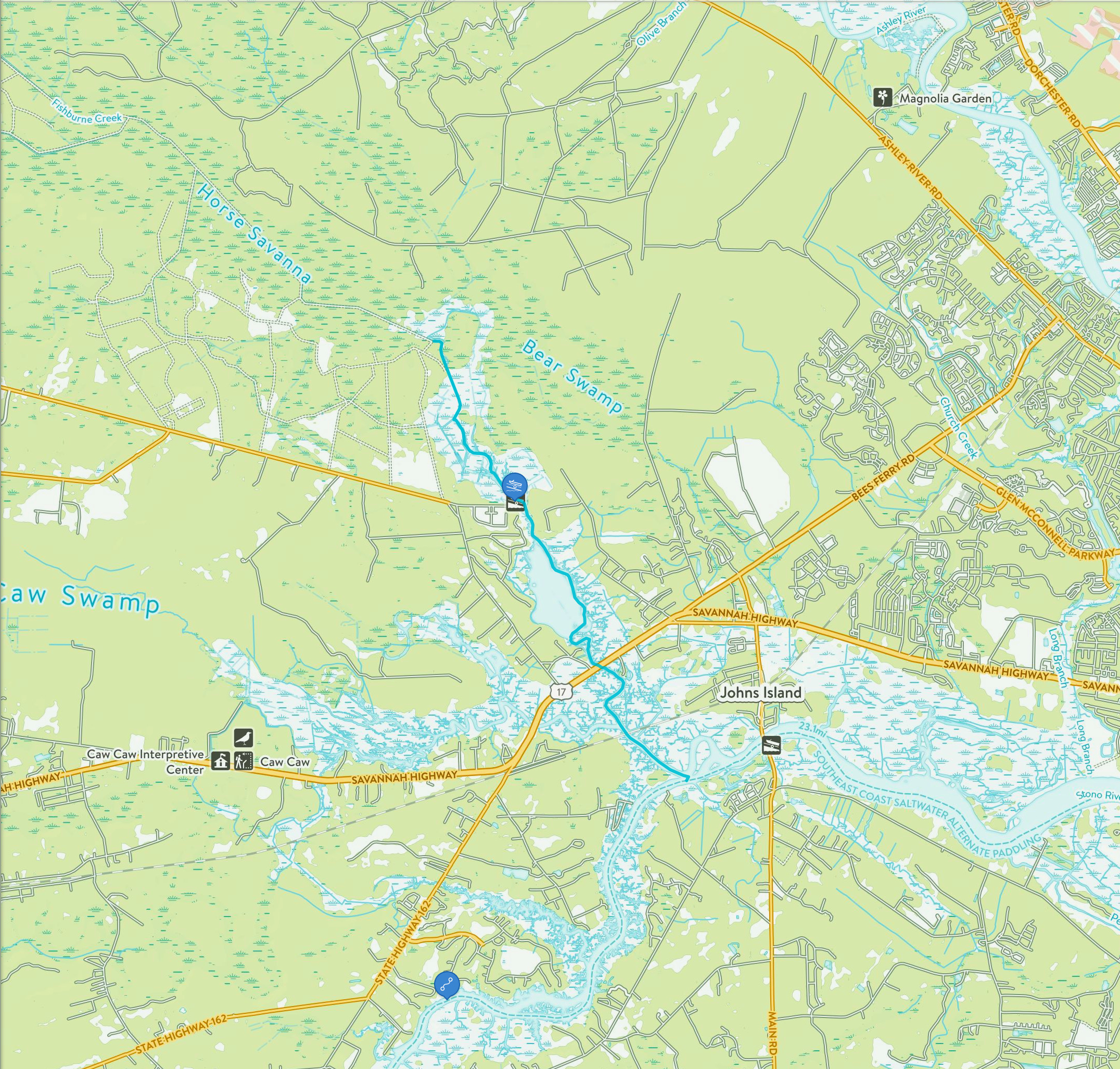 Map image of Rantowles Creek