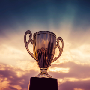 trophy in front of sky