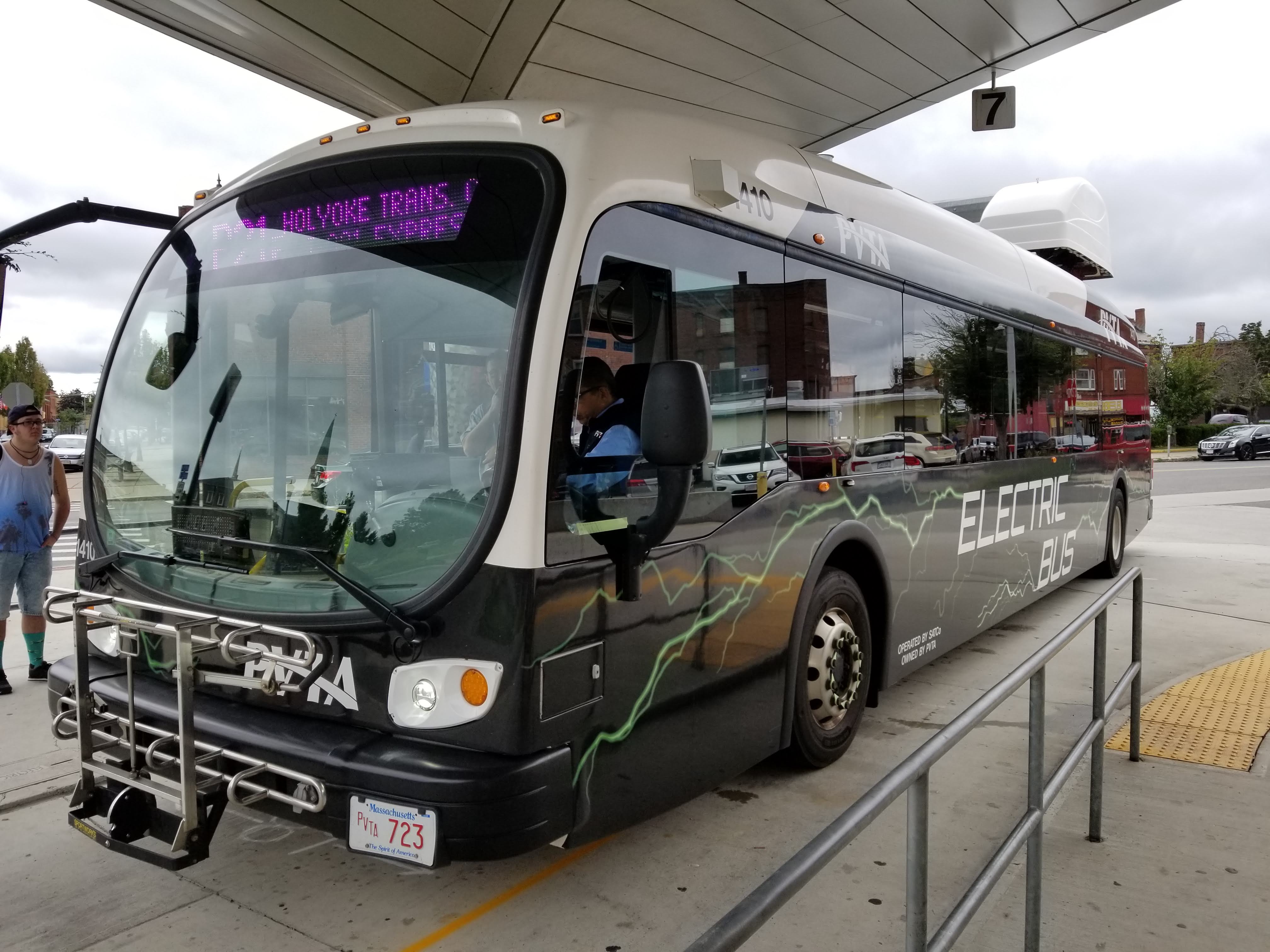 Zero Emission Electric Bus from PVTA in Holyoke, Robert Kearns