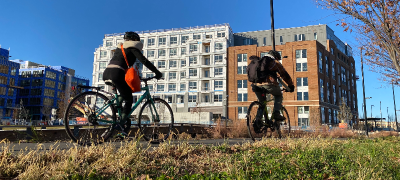 Two bikers on the met Branch Trail