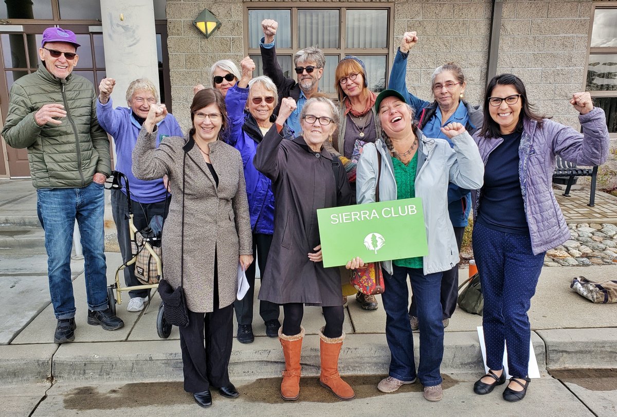 Sierra Club members, Claremont residents, and others gathered late last year outside Three Valleys Municipal Water District headquarters in Claremont to protest the district's plans to accept $805,000 from Cadiz corporation to study the environmental impacts of the desert damaging Cadiz water mining project.